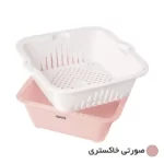 مانیا کاسه و آبکش سه کاره مربعی 108031 سایز یک