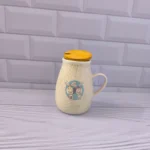 ماگ سرامیکی وارداتی با درب چوبی بامبو
