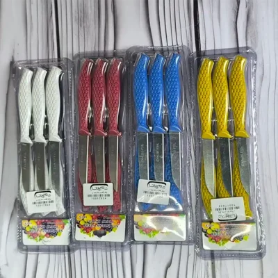 چاقوی میوه‌خوری دسته حصیری پک ۶ عددی