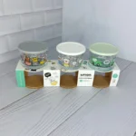 ظرف شیشه‌ای 190 میل چاپدار پک 3 عددی ، لیمون