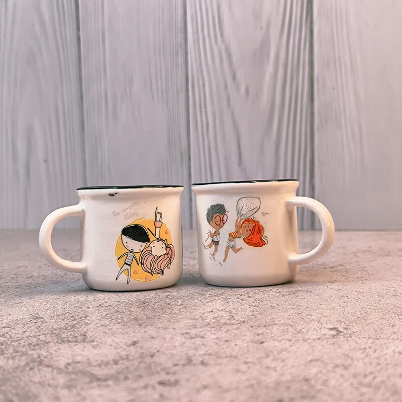 ست 2 عددی ماگ گولاش سایز 3 با طرح فانتزی رنگی