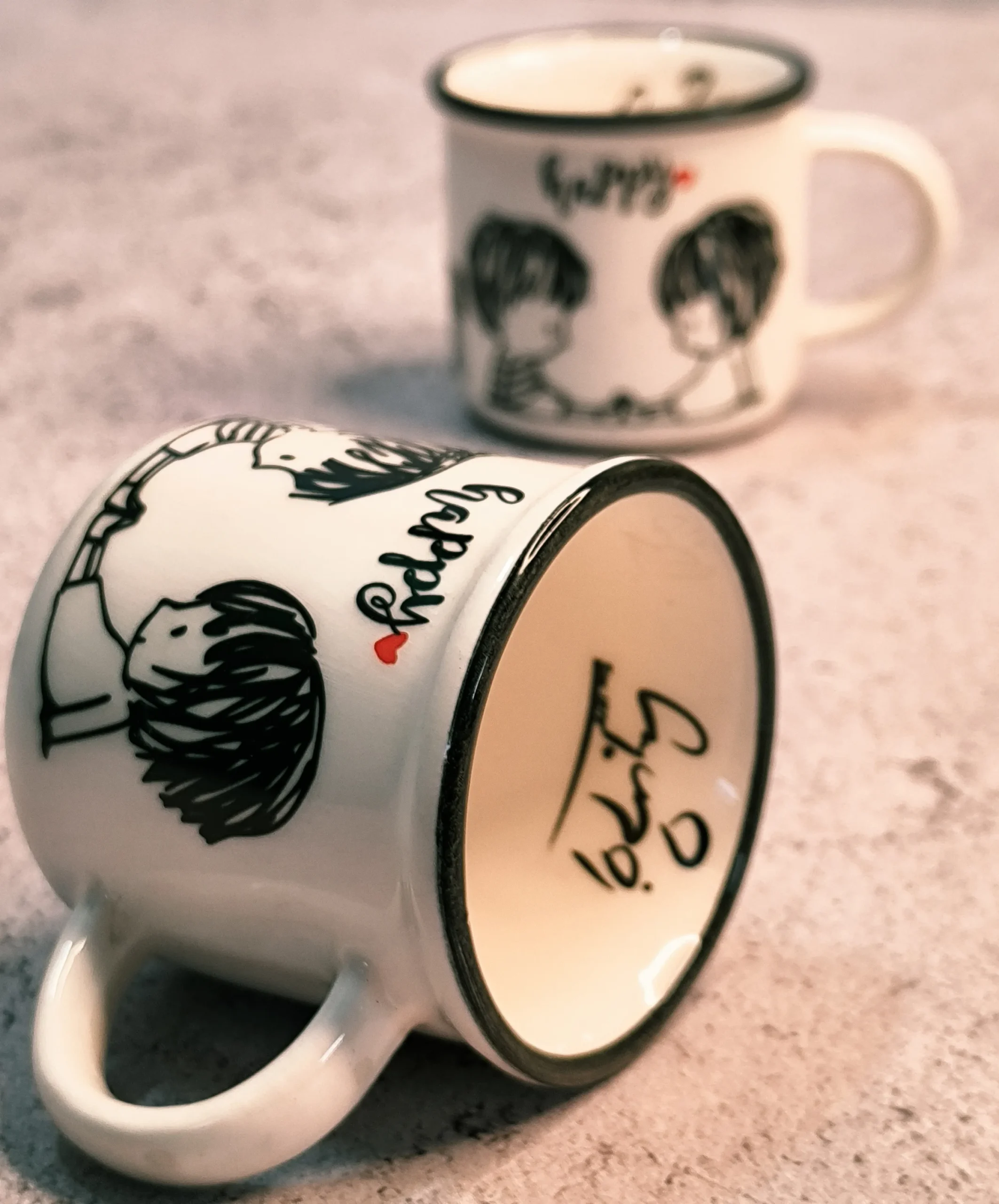 ست 2 عددی ماگ گولاش سایز 3 با طرح HAPPY