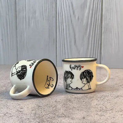 ست 2 عددی ماگ گولاش سایز 3 با طرح HAPPY