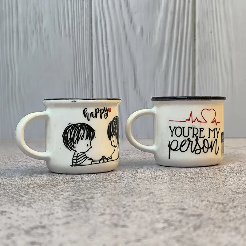 ست 2 عددی ماگ گولاش سایز 3 با طرح HAPPY