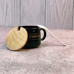 ماگ درب چوبی قاشق دار طرح FOR YOU