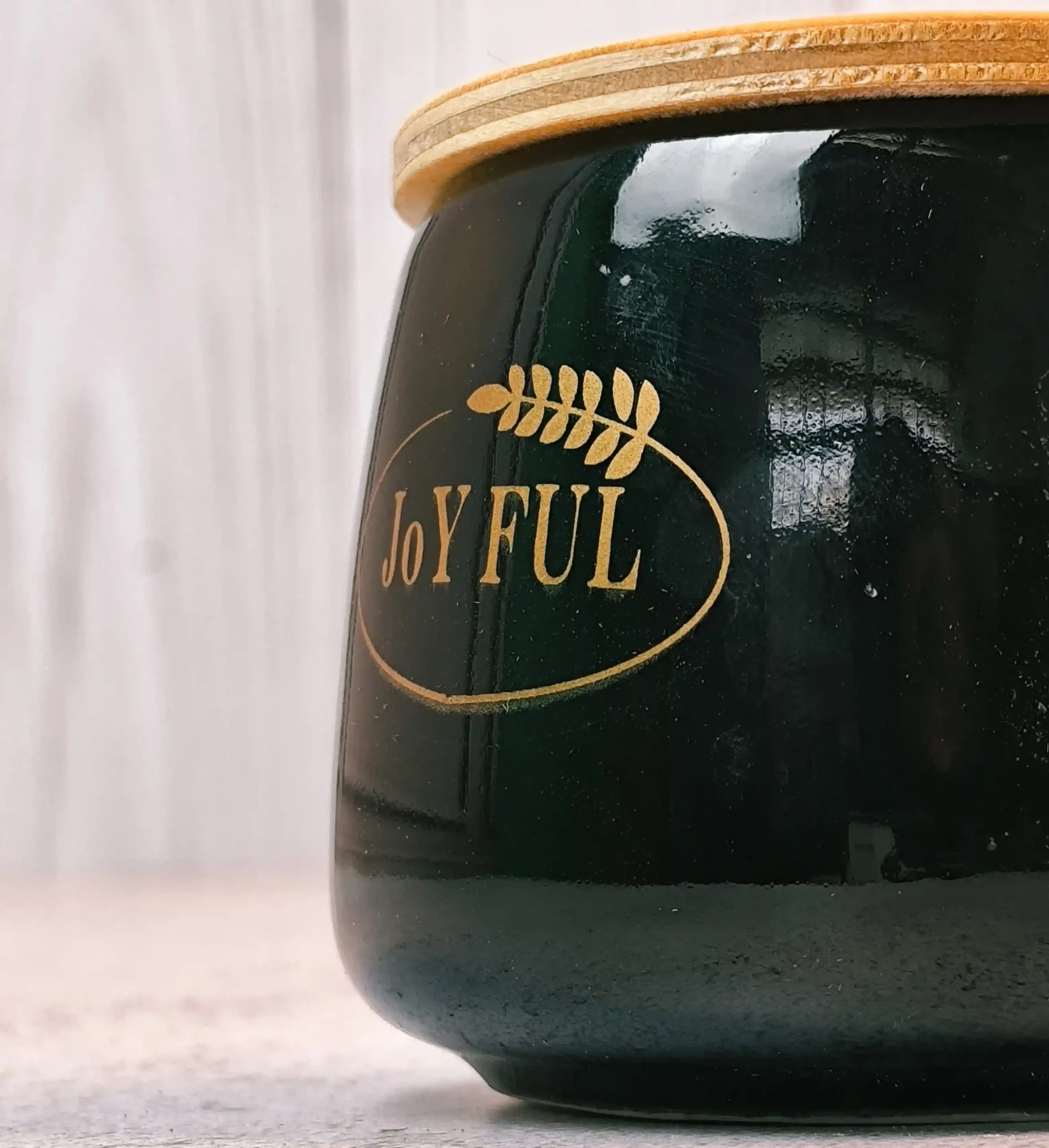 ماگ درب چوبی قاشق دار طرح Joy Ful