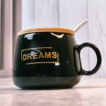ماگ درب چوبی قاشق دار طرح DREAMS