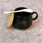 ماگ درب چوبی قاشق دار طرح Joy Ful