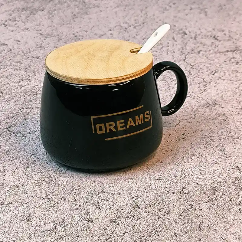 ماگ درب چوبی قاشق دار طرح DREAMS