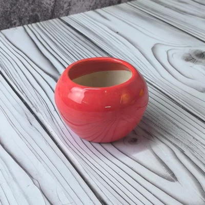 گلدان سفالی گرد