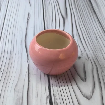 گلدان سفالی گرد