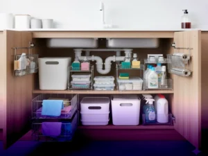 انواع ارگانایزر و نظم دهنده کابینت زیر سینک (جعبه ابزار شما برای نظم)