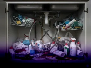 جادوی نظم: راهنمای کامل چیدمان کابینت زیر سینک با ارگانایزرها