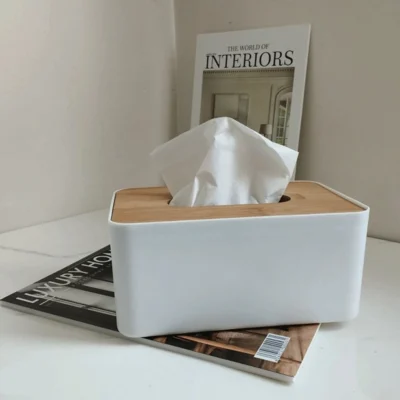 جای دستمال کاغذی طرح ایکیا با درب چوبی
