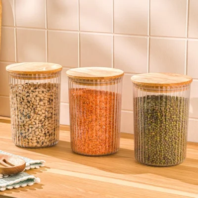 بانکه شیار دار درب چوبی لیمون 900 میلی لیتر