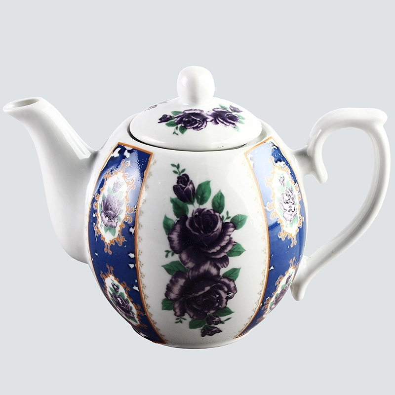قوری چینی سرمه ای سفید